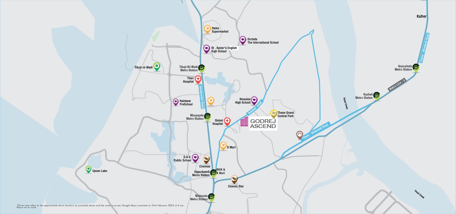 Godrej Ascend Phase 3 Thane Westr Location Map