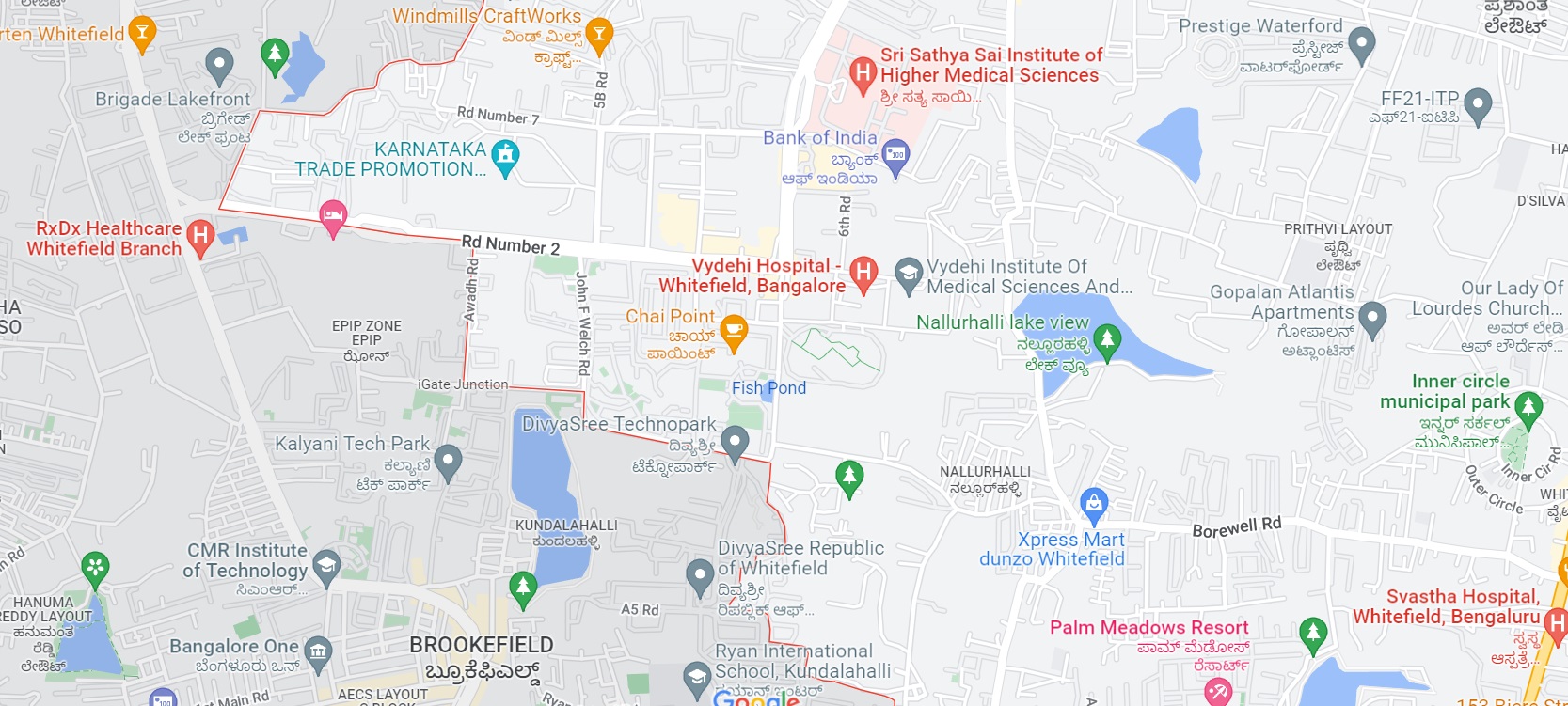 Prestige Varthur Whitefield Road Location Map