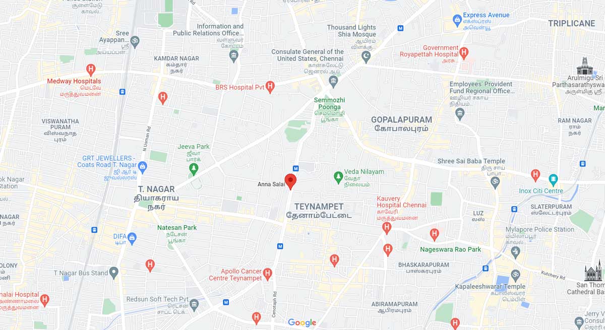 Prestige Anna Salai Location Map