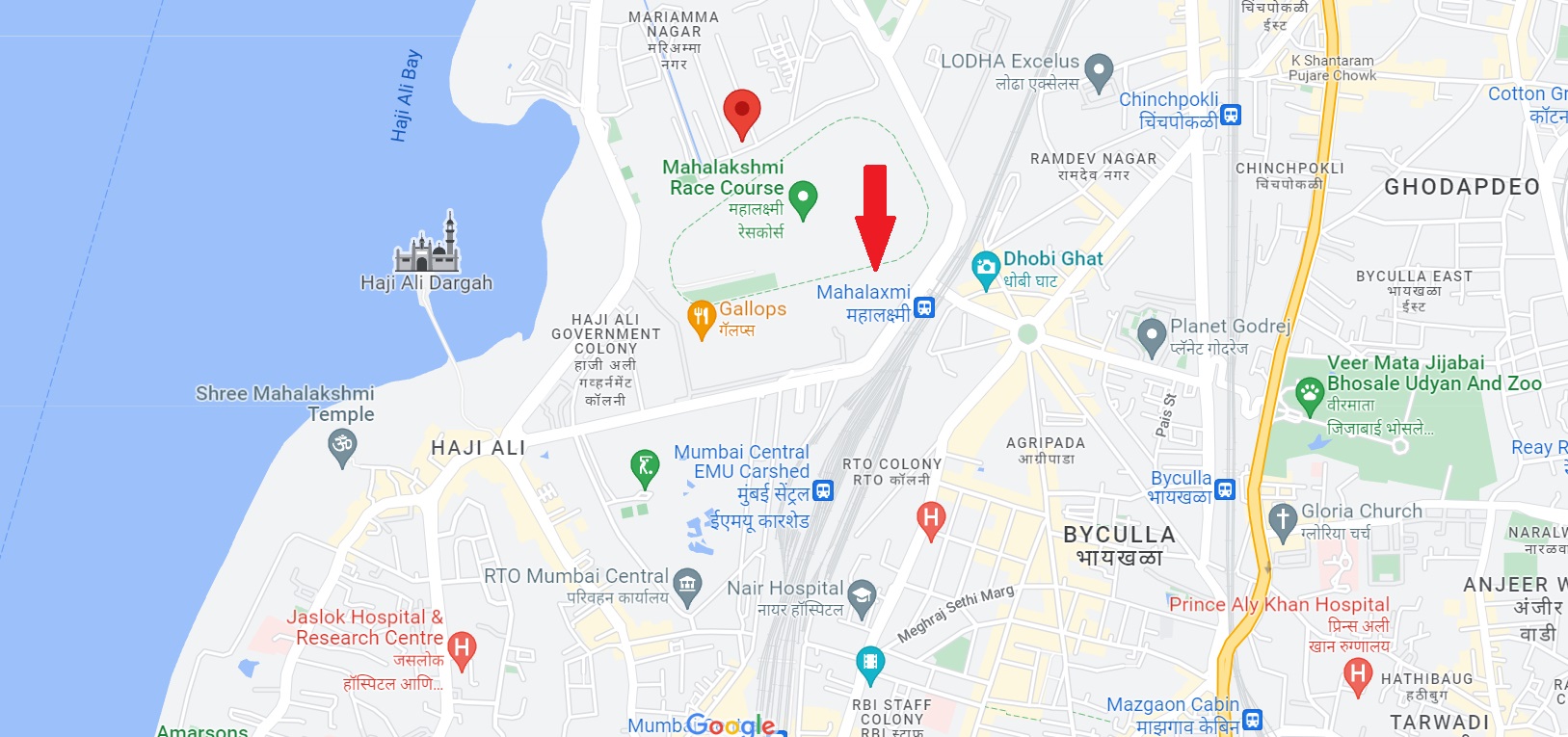 Prestige Apartments Mahalaxmi Mumbai Location Map